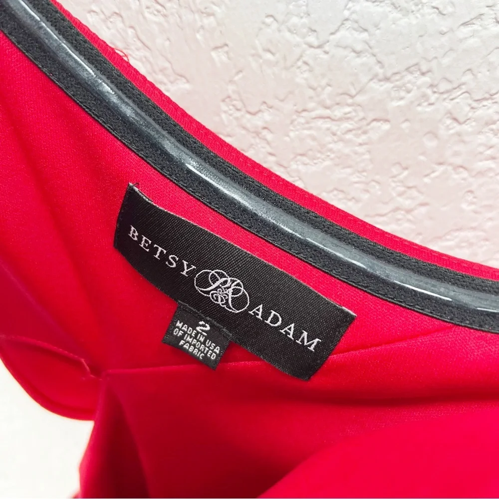 Red One-Shoulder Ruffle Evening Dress - Picture 3 of 7
